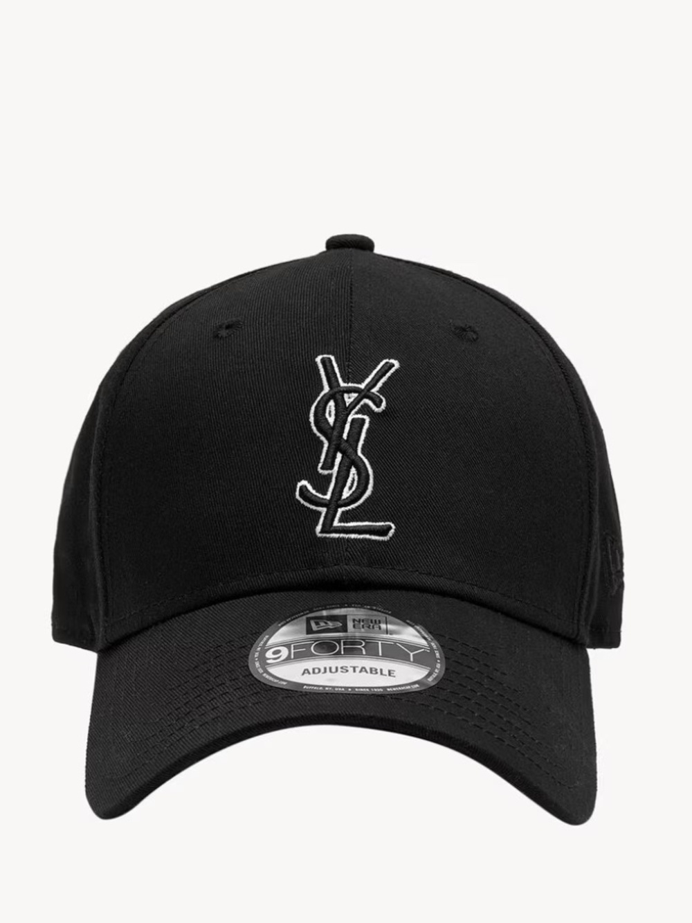 NWT YSL CASSANDRE EMBROIDERED CAP MADE IN COLLABORATION WITH NEW ERA - Black